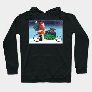 Santa on a bike Hoodie